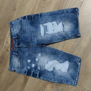 Trillnation denim distressed shorts mens size  30